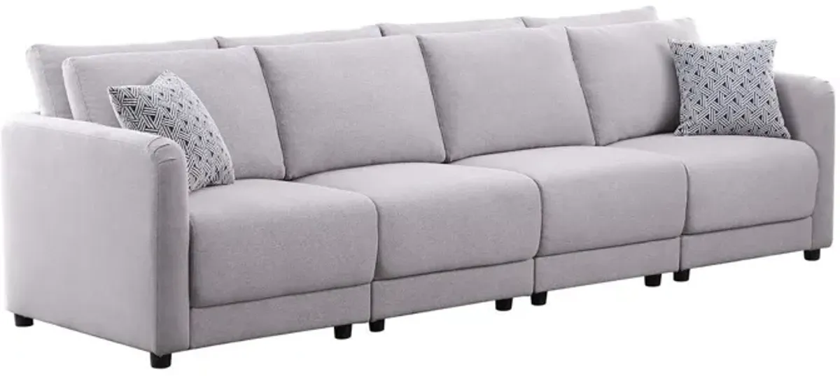 Penelope - Fabric Reversible Modular Sectional Sofa With Ottoman And Pillows