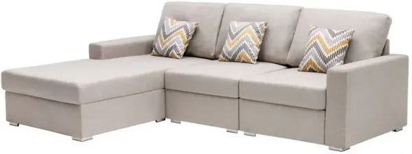 Nolan - Fabric 3 Piece Reversible Sectional Sofa