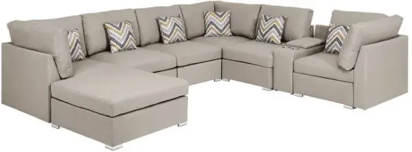Amira - Reversible Modular Sectional Sofa With USB Console And Ottoman