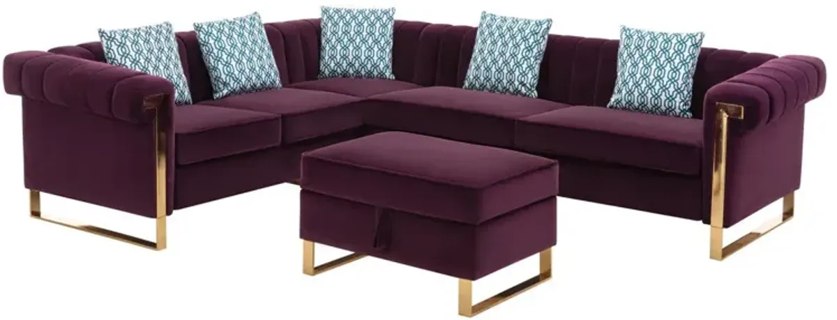 Maddie - Velvet Sectional Sofa