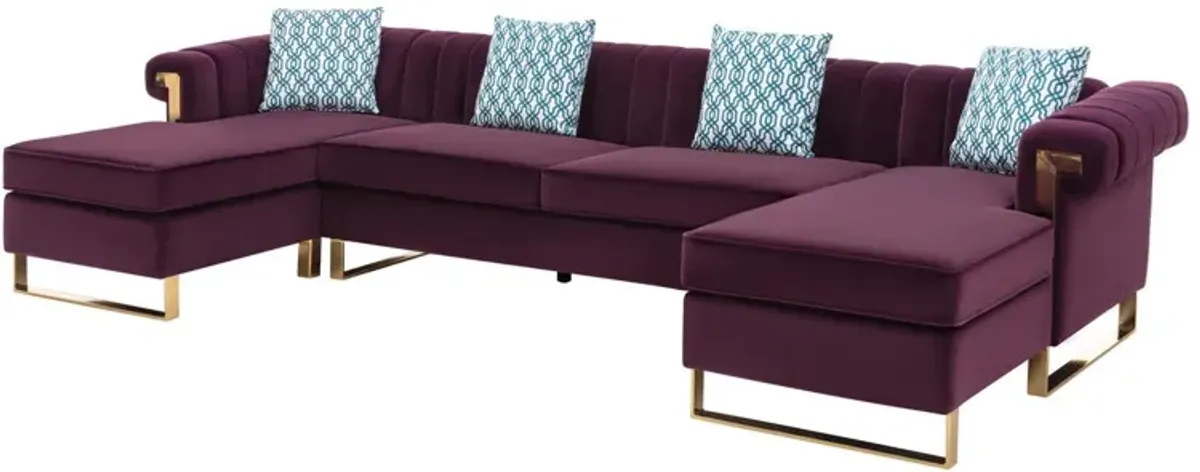 Maddie - Velvet Sectional Sofa