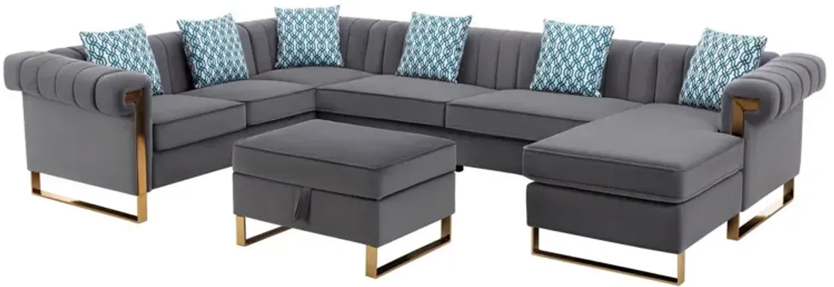 Maddie - Velvet Sectional Sofa