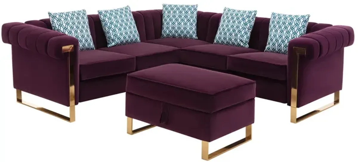 Maddie - Velvet Sectional Sofa