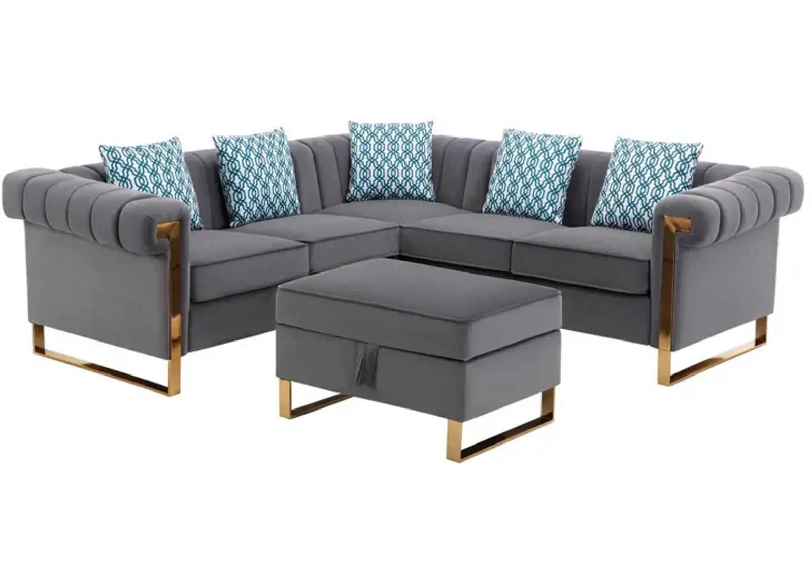 Maddie - Velvet Sectional Sofa