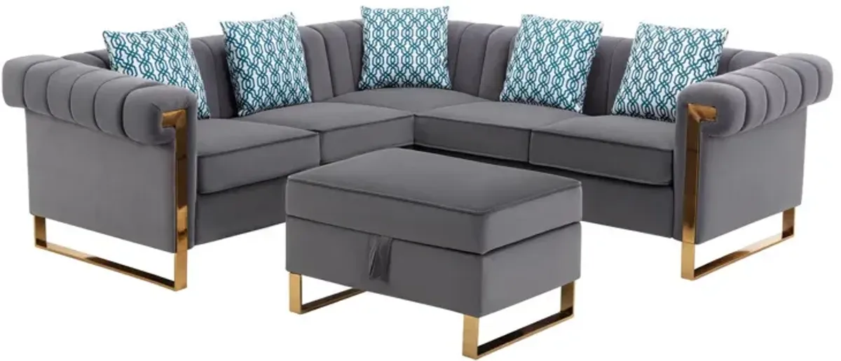 Maddie - Velvet Sectional Sofa