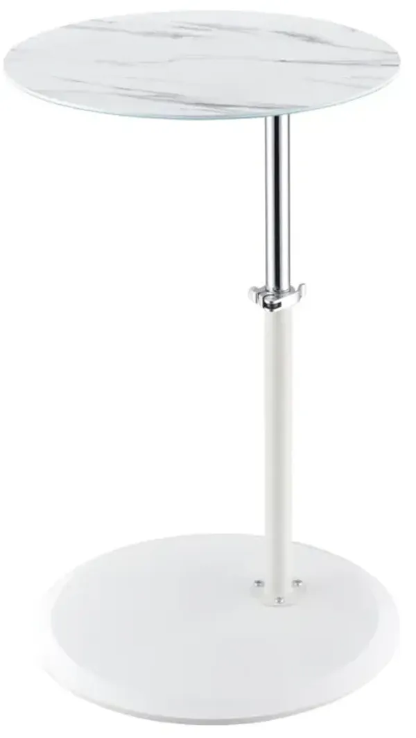 Orbit - 15.5" End Table With Height Adjustable Marble Textured Top