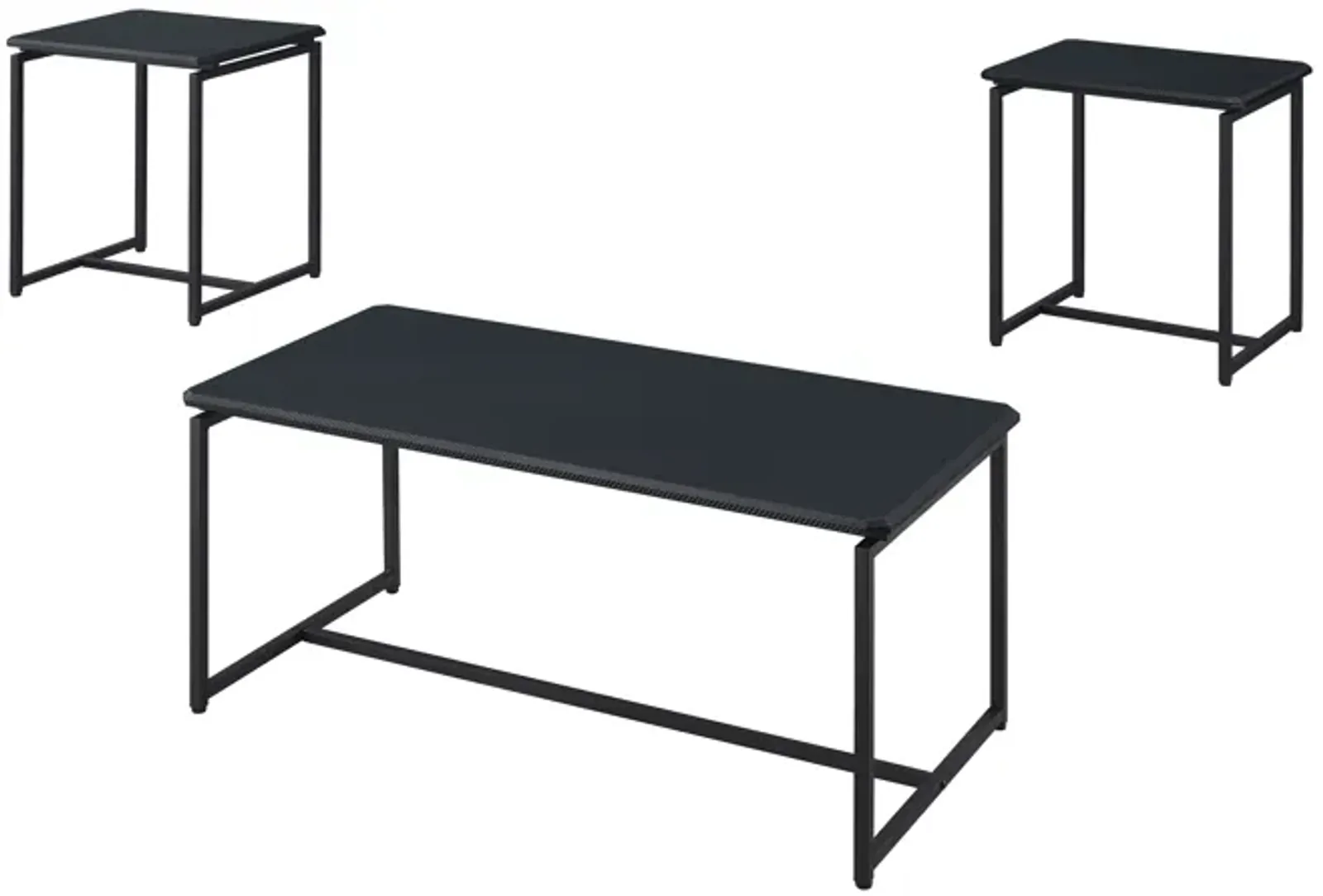 GT - 3 Piece Carbon Fiber Wrap Coffee Table And End Table (Set of 3)