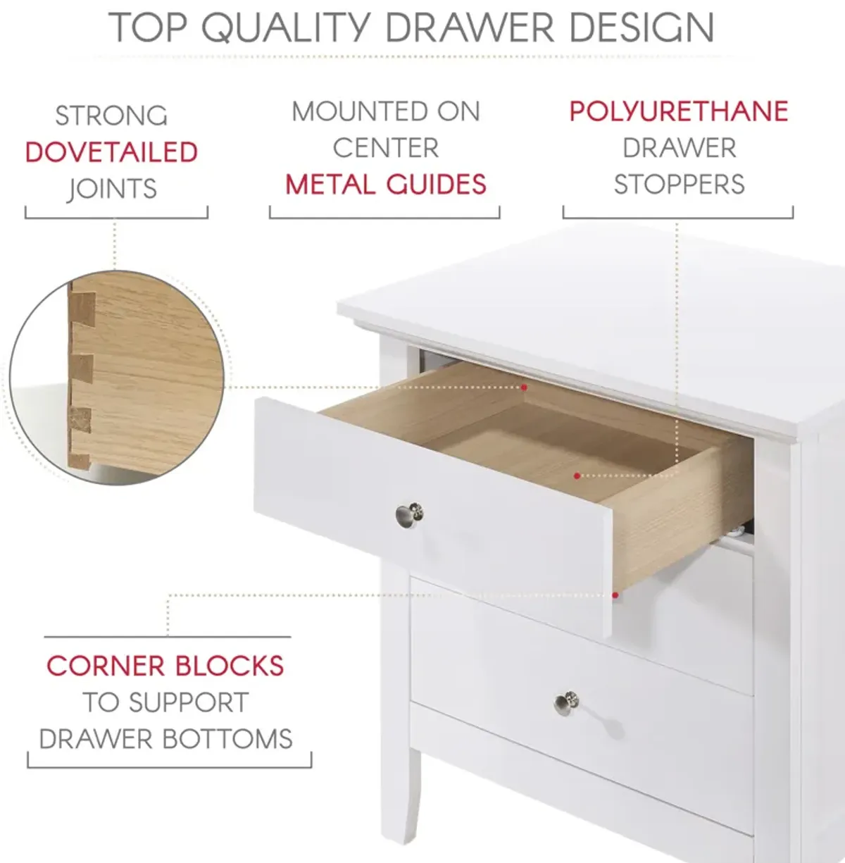 Hammond - 3 Drawer Nightstand