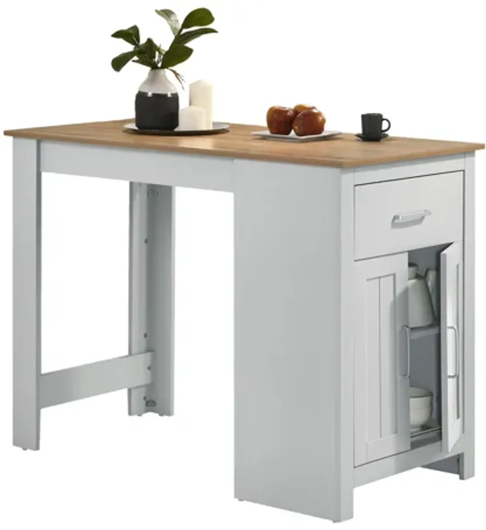 Alonzo - Small Space Counter Height Dining Table With Cabinet And Drawer Storage