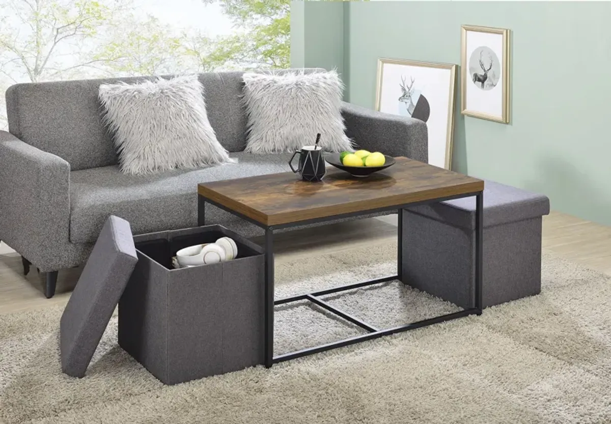 Murph - Wood Grain 3 Piece Coffee Table (Set of 3)