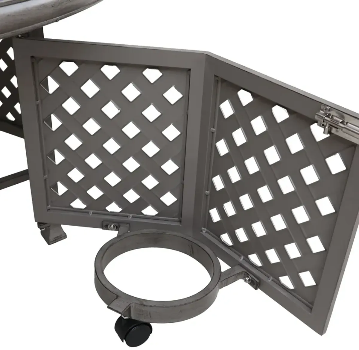 Cast Aluminum Propane Gas Firepit Table, Chat Height - Gray