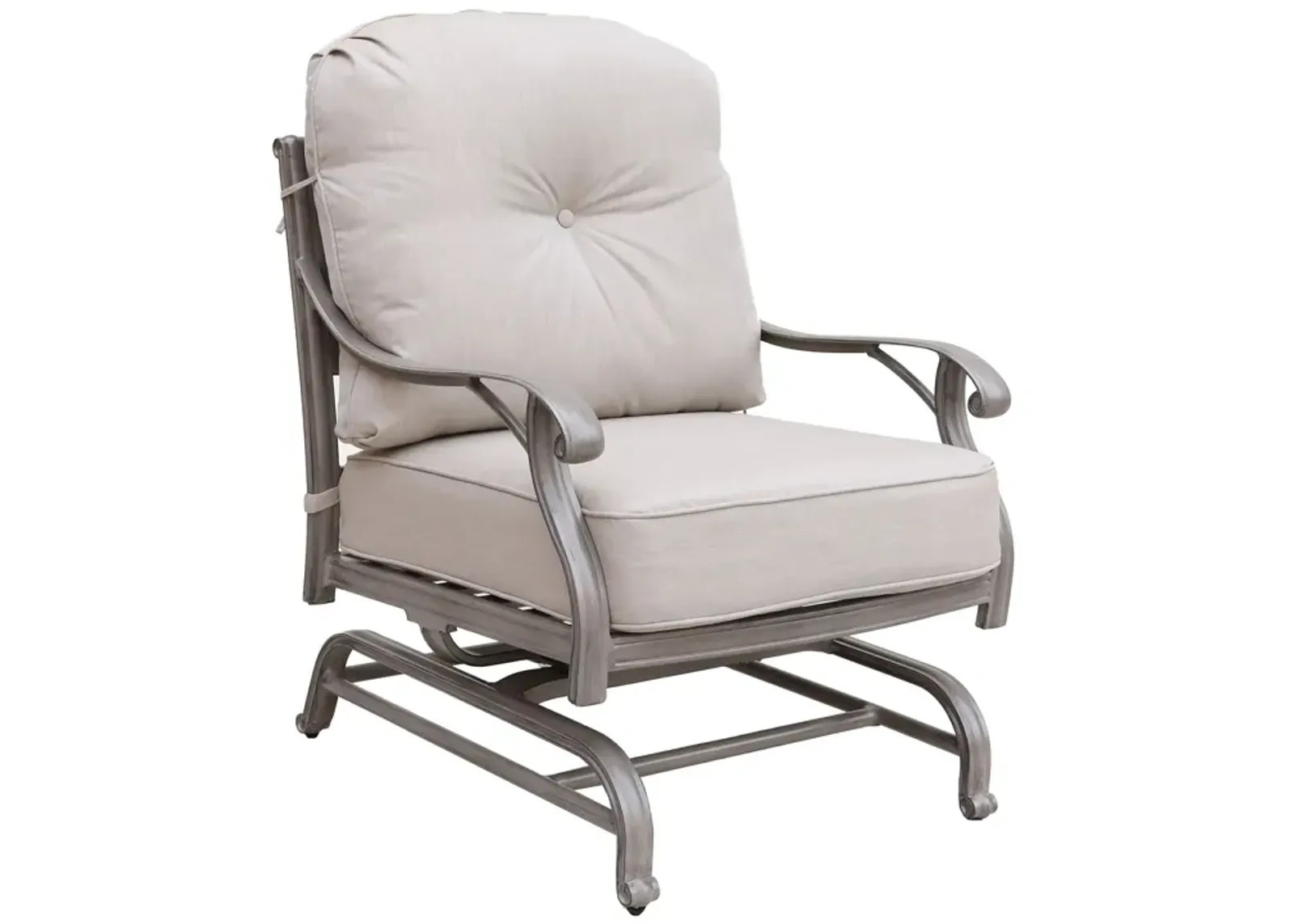 Cast Aluminum Club Motion Chair With Cushion (Set of 2) - Gray