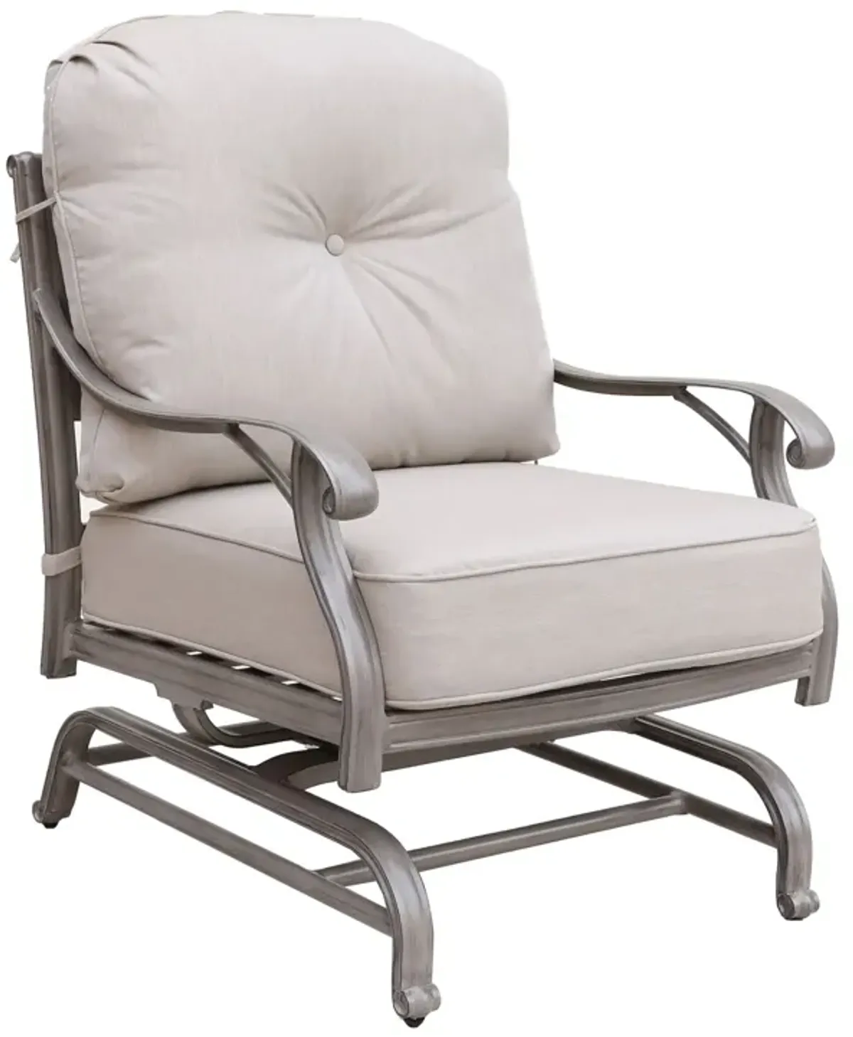 Cast Aluminum Club Motion Chair With Cushion (Set of 2) - Gray