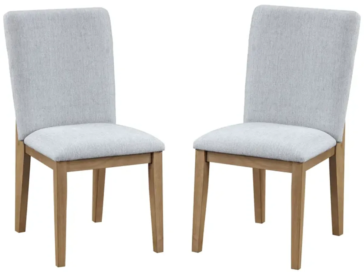 Delphine - Linen Fabric 19" Dining Chair (Set of 2) - Gray