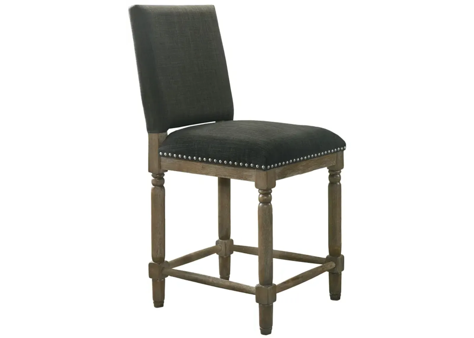 Everton - Fabric Counter Height Chair With Nailhead Trim - Gray