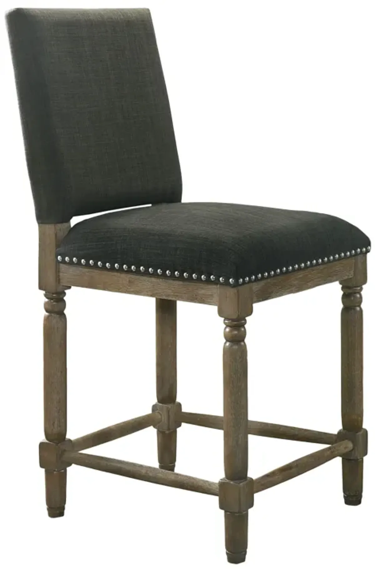 Everton - Fabric Counter Height Chair With Nailhead Trim - Gray