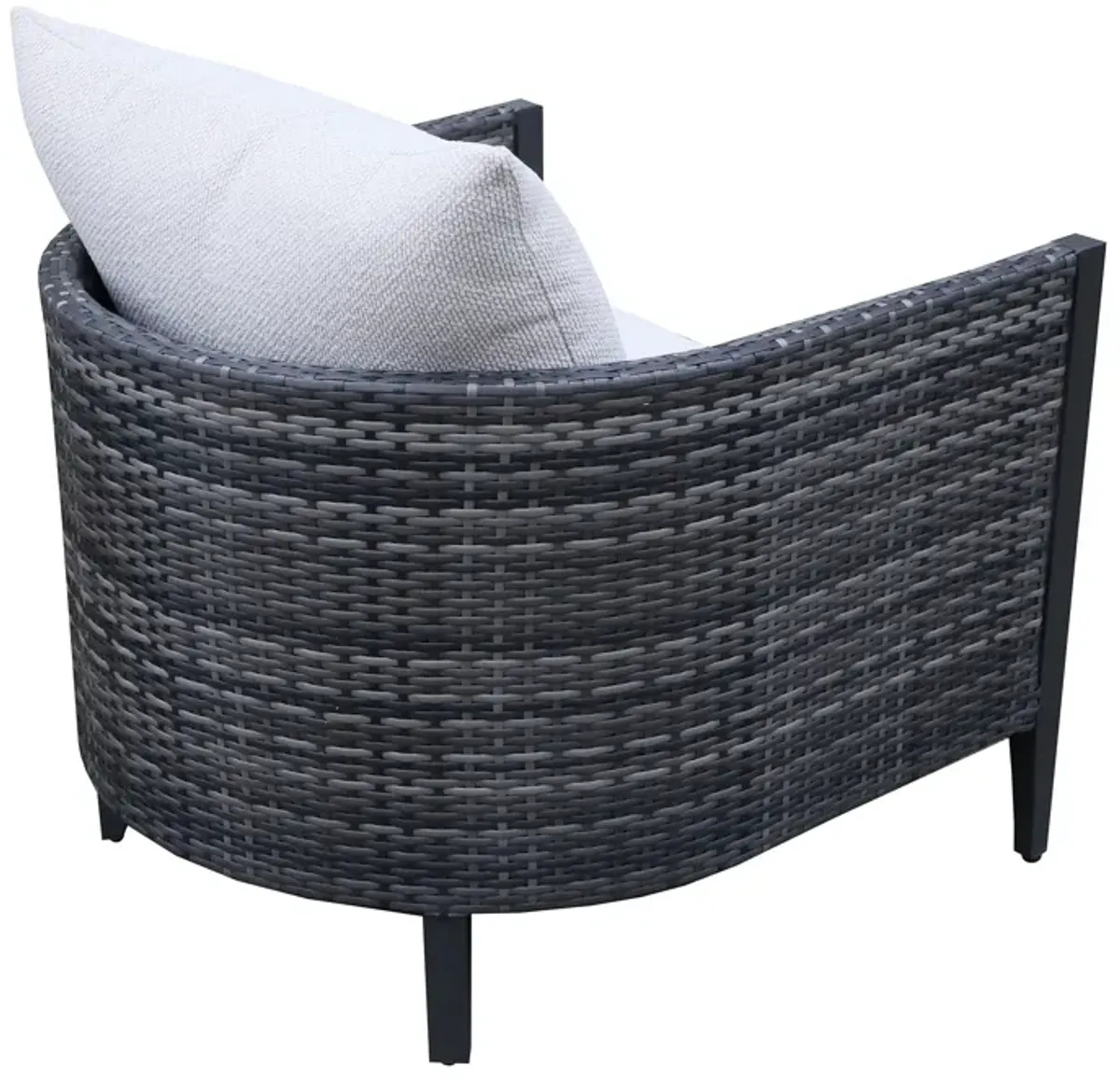 Premium Outdoor Wicker Gabardine Club Chair With Cushion (Set of 2) - White / Dark Gray