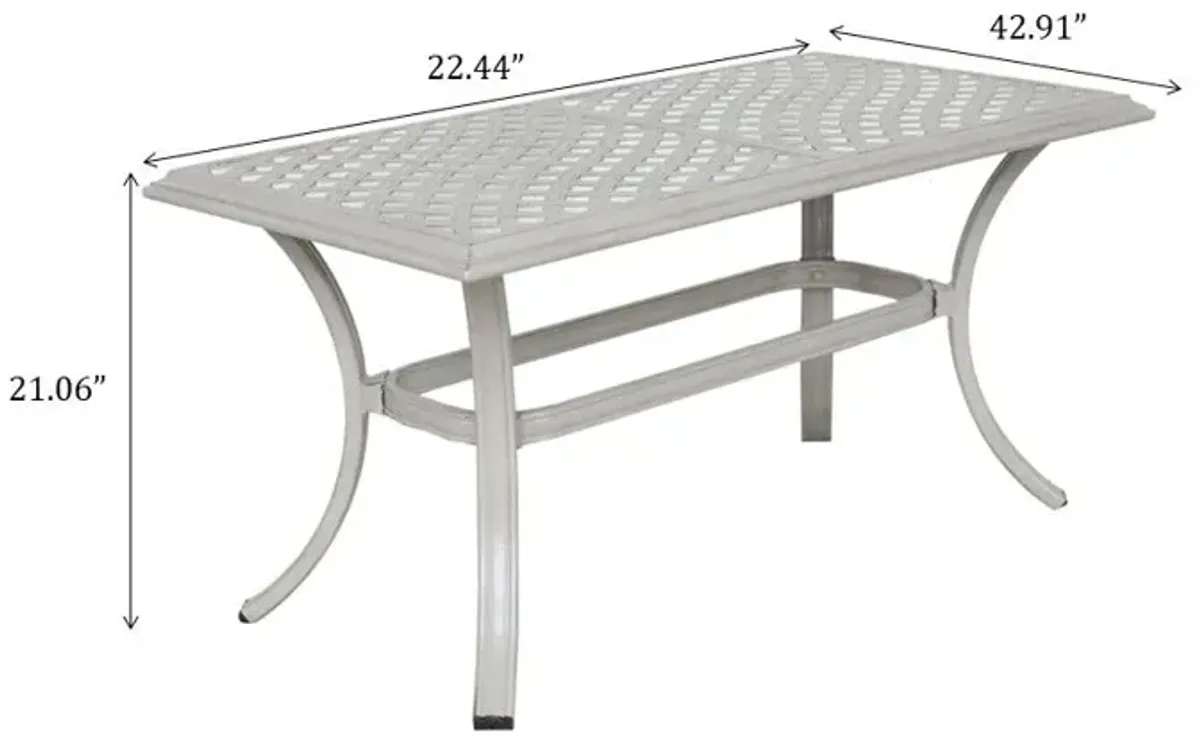 22X42" Patio Standard Coffee Table - Ashen Wheat