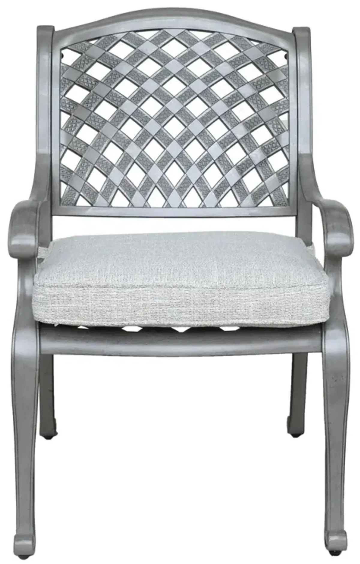 Indoor Outdoor Aluminum Dining Chair With Cushion - Golden Gauze