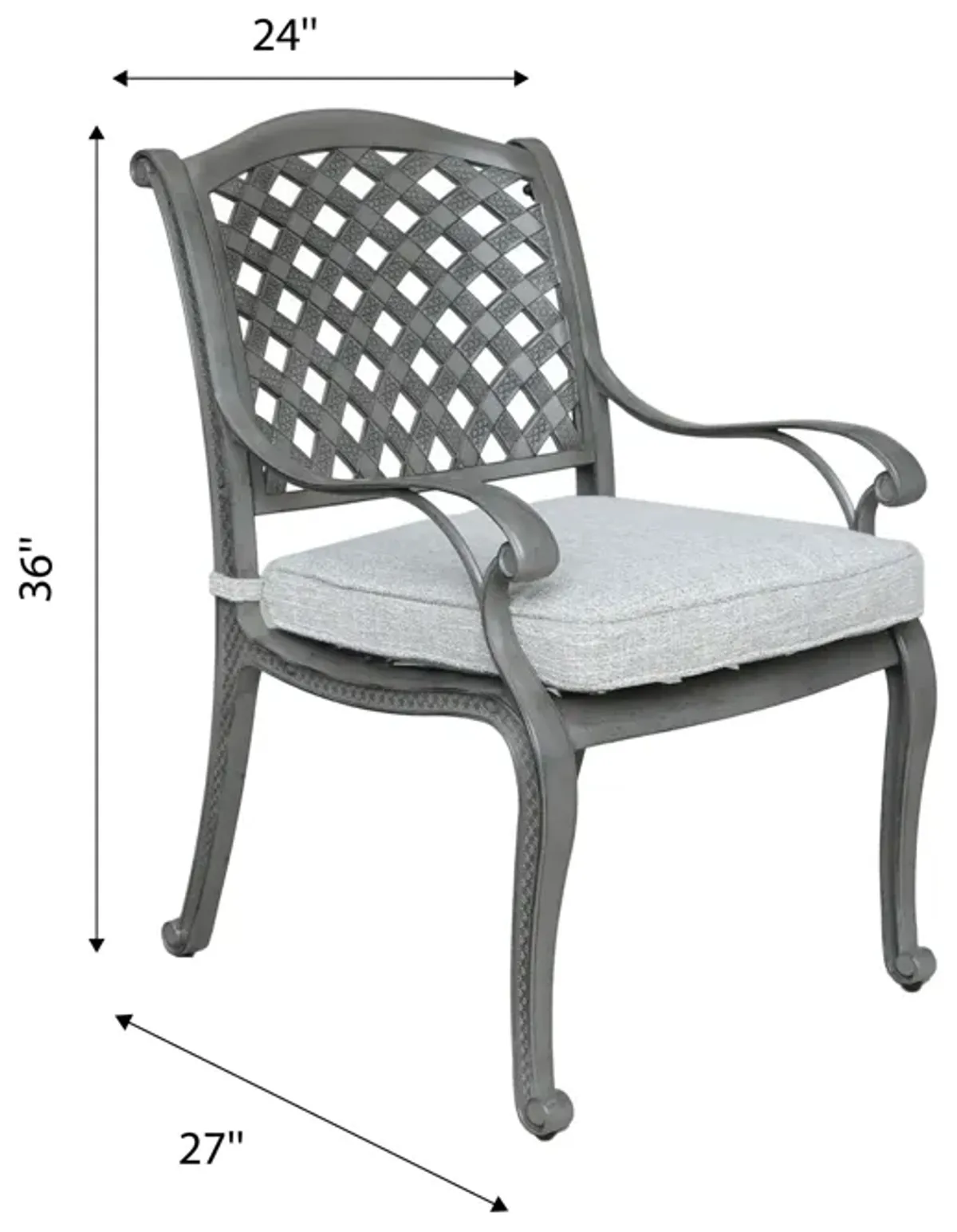 Indoor Outdoor Aluminum Dining Chair With Cushion - Golden Gauze