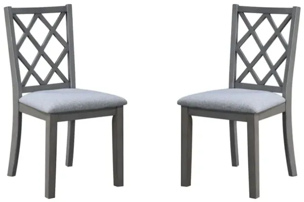 Carlisle - Cross Back Side Dining Chair (Set of 2) - Gray