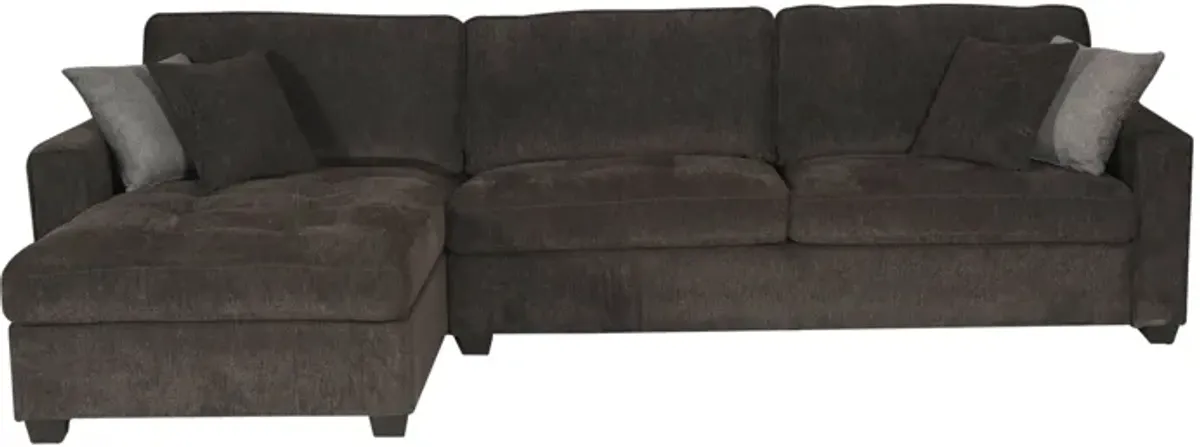 Polaris - Fabric Wide Reversible Sectional Sofa - Black