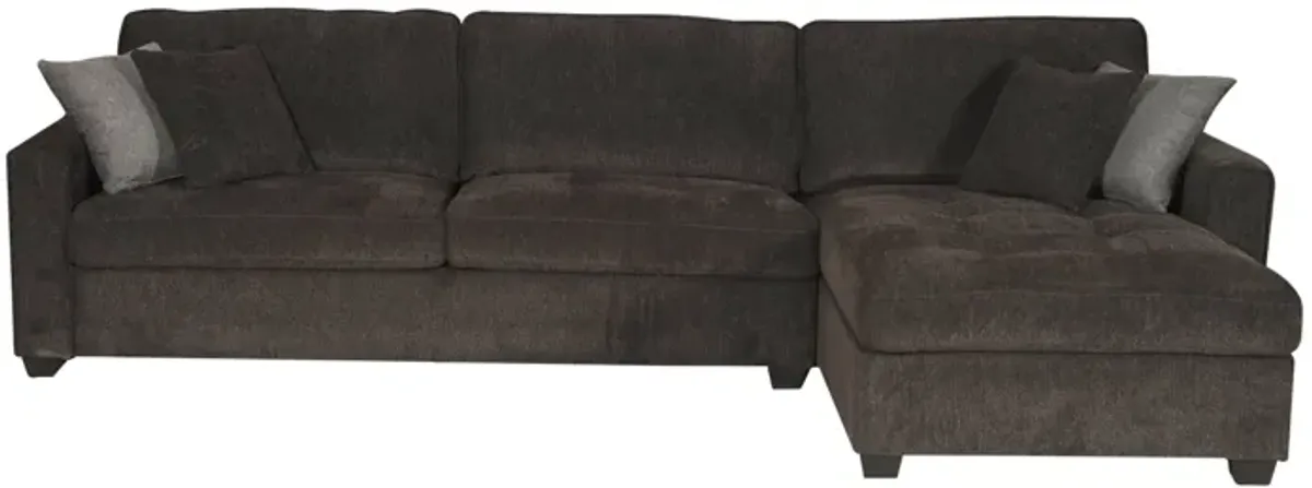 Polaris - Fabric Wide Reversible Sectional Sofa - Black