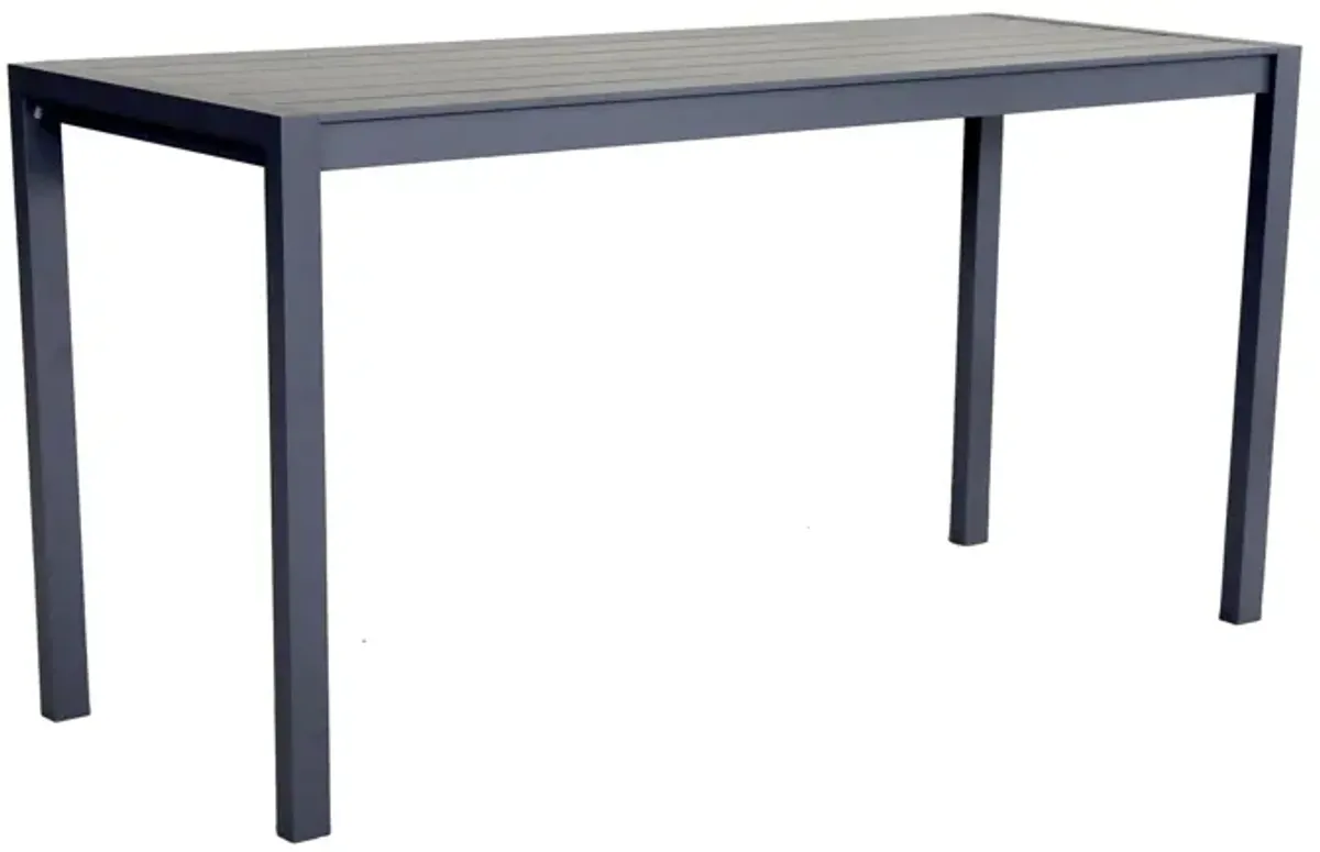 Premium Aluminum Rectangular Bar Table - Pewter