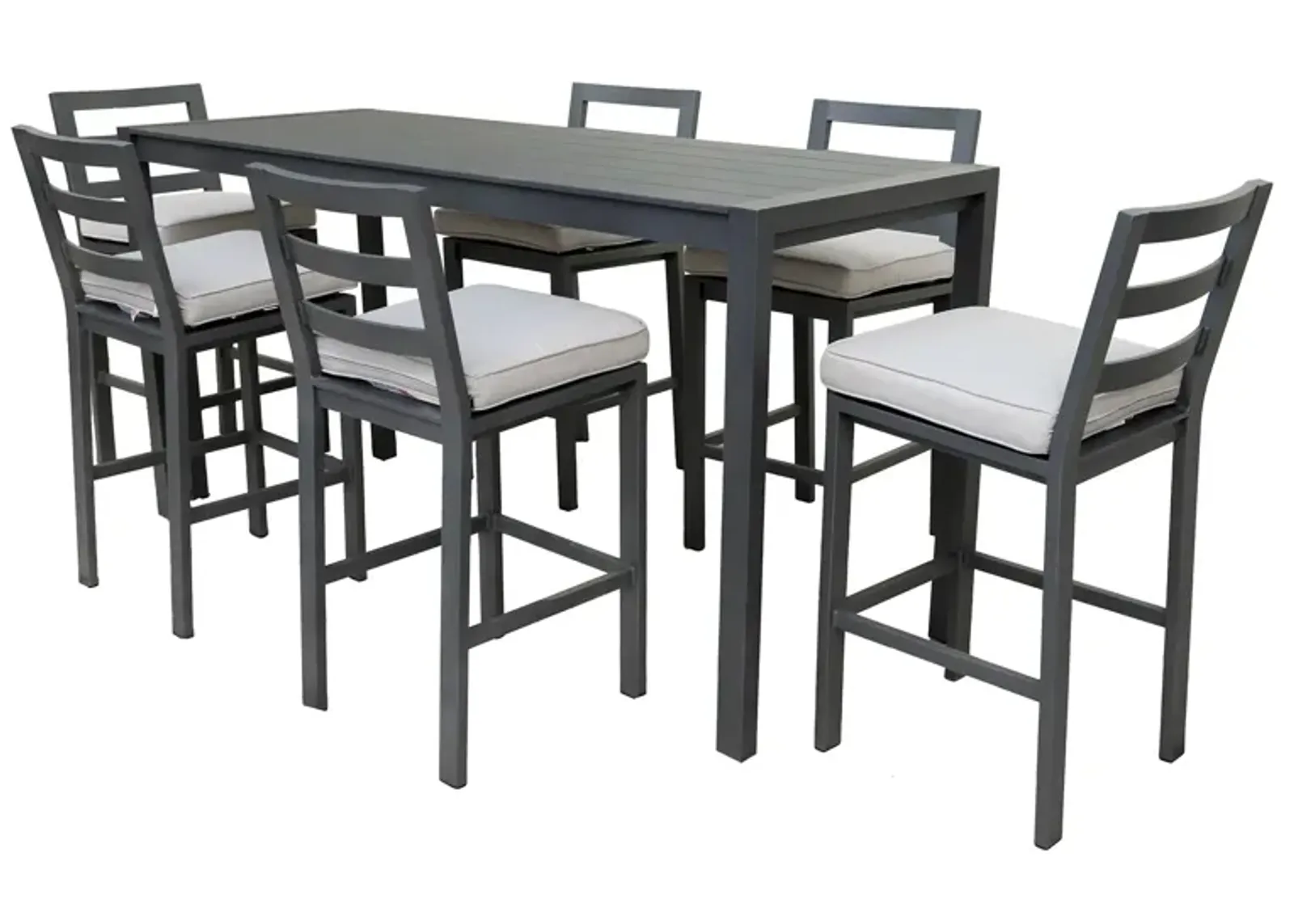 7 Piece Aluminum Outdoor Bar Set - Pewter