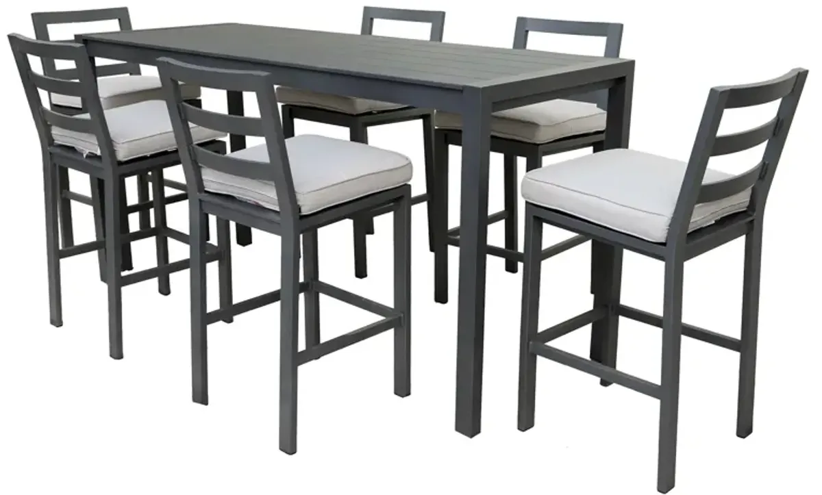 7 Piece Aluminum Outdoor Bar Set - Pewter