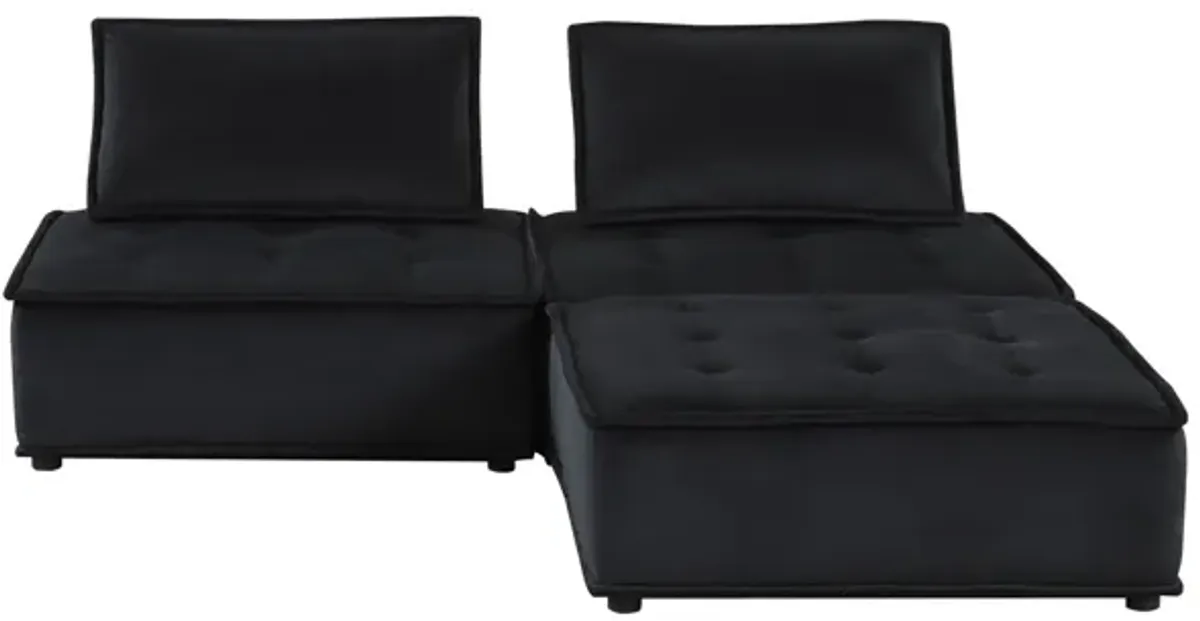 Anna - Velvet Sectional Sofa Ottoman