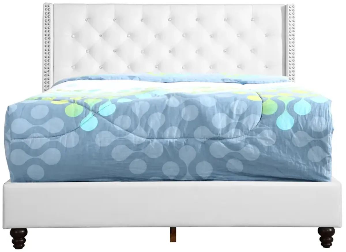 Julie - Upholstered Bed With Faux Diamonds