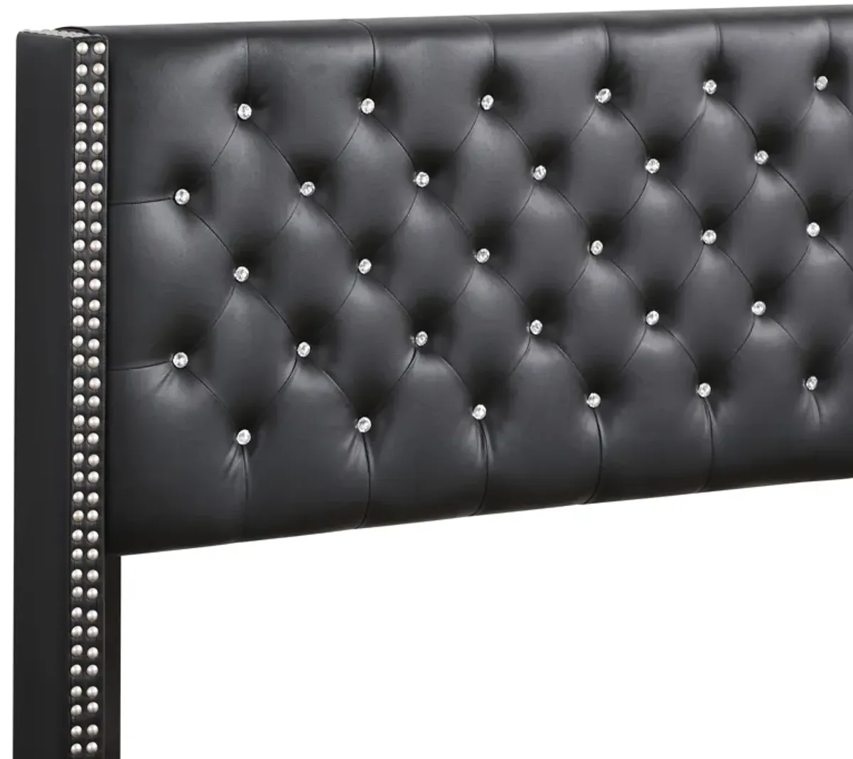 Julie - Upholstered Bed With Faux Diamonds