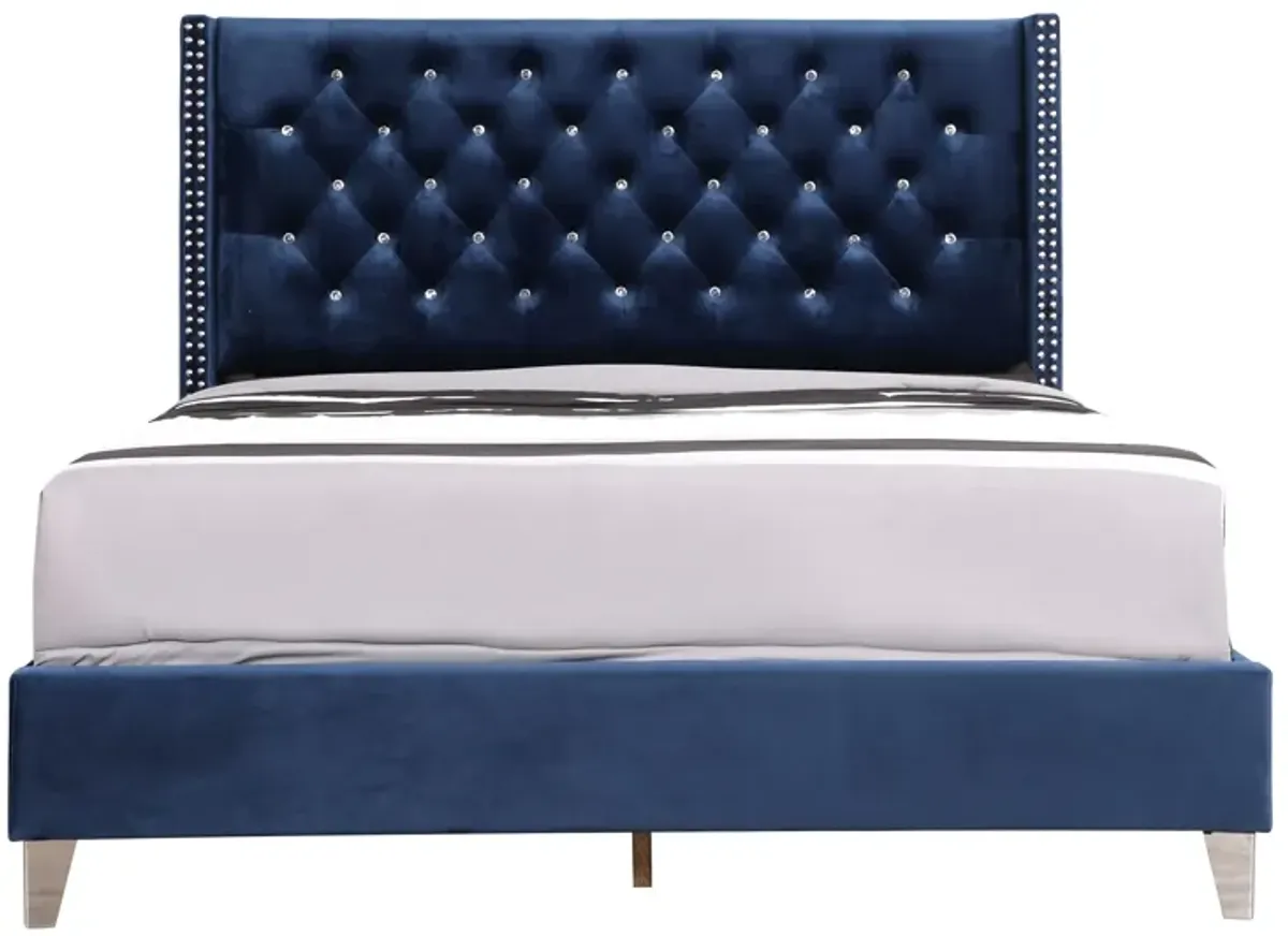 Julie - Upholstered Bed With Faux Diamonds