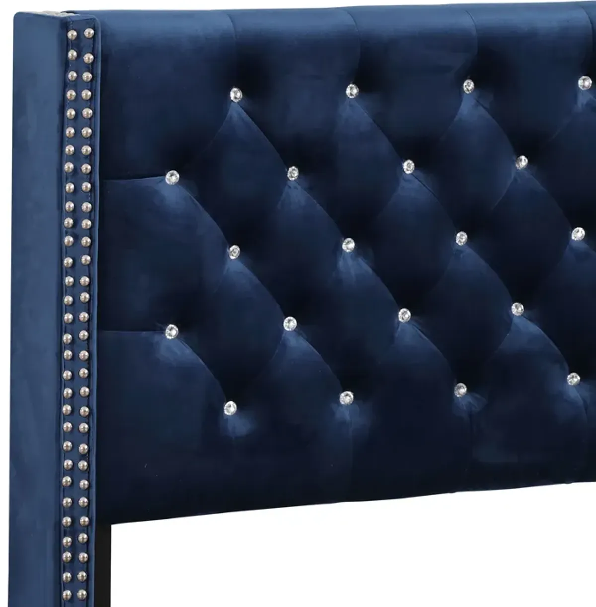 Julie - Upholstered Bed With Faux Diamonds