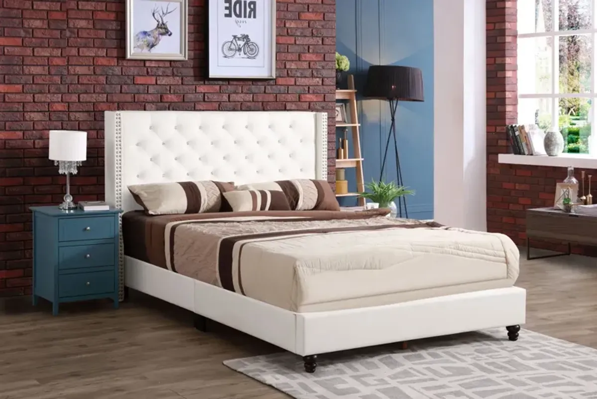 Julie - Upholstered Bed With Faux Diamonds