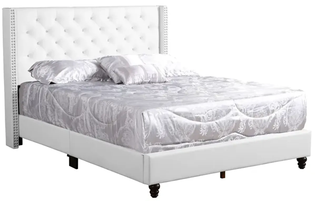 Julie - Upholstered Bed With Faux Diamonds