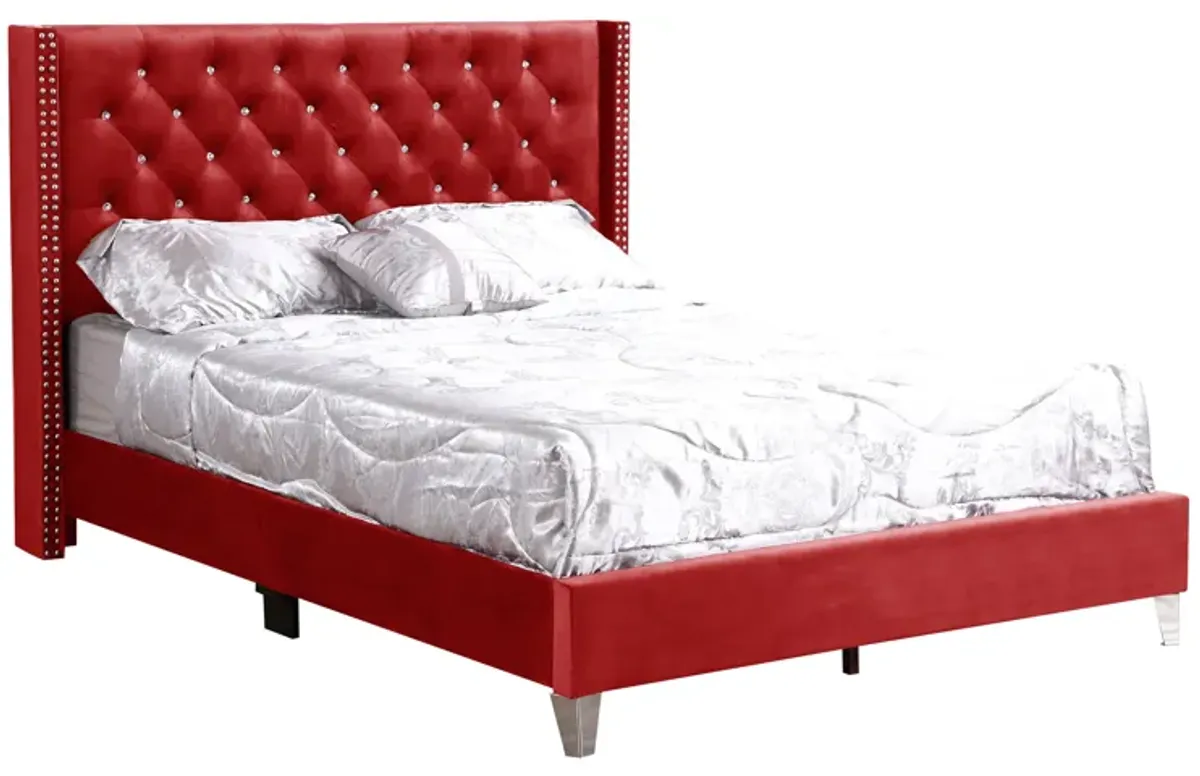 Julie - Upholstered Bed With Faux Diamonds