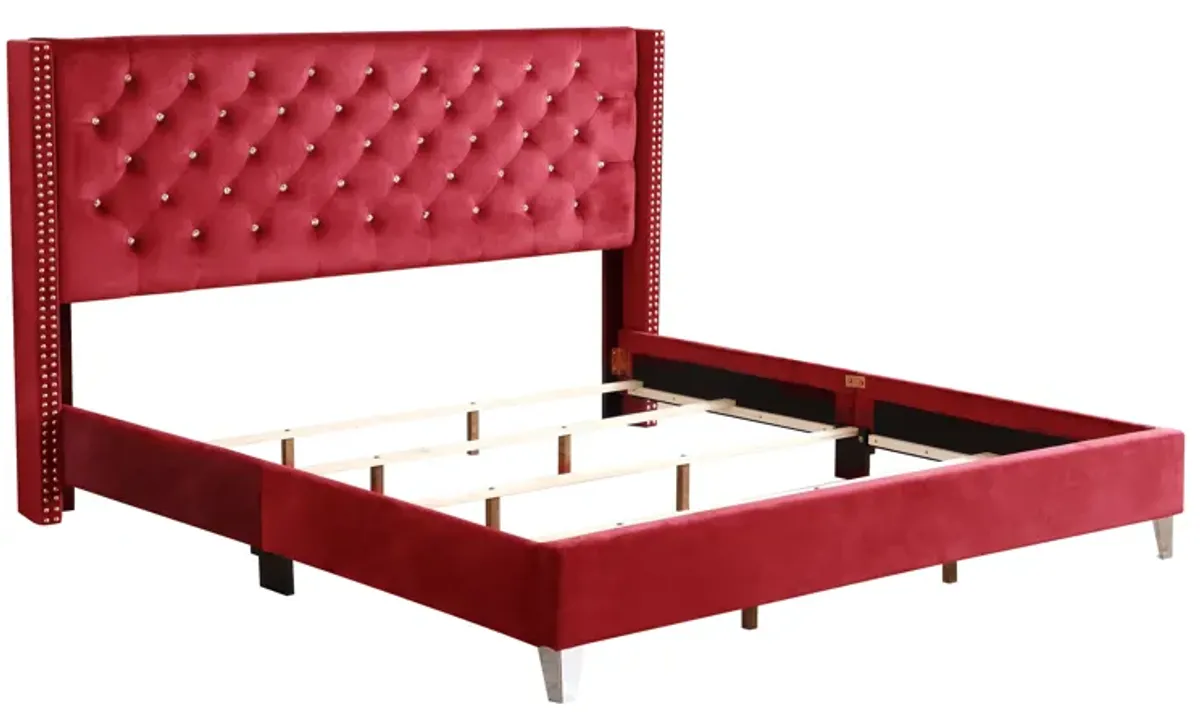 Julie - Upholstered Bed With Faux Diamonds