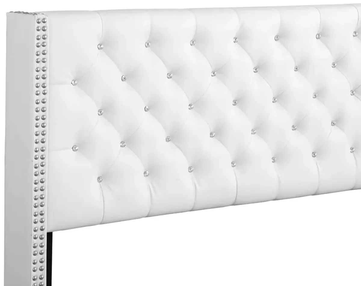 Julie - Upholstered Bed With Faux Diamonds