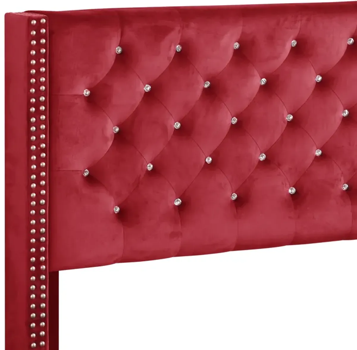 Julie - Upholstered Bed With Faux Diamonds