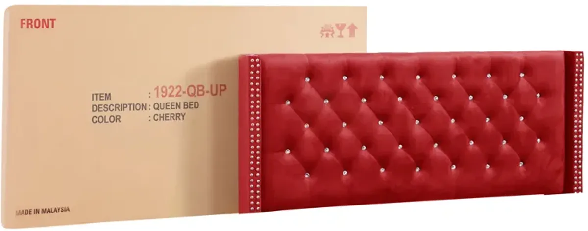 Julie - Upholstered Bed With Faux Diamonds