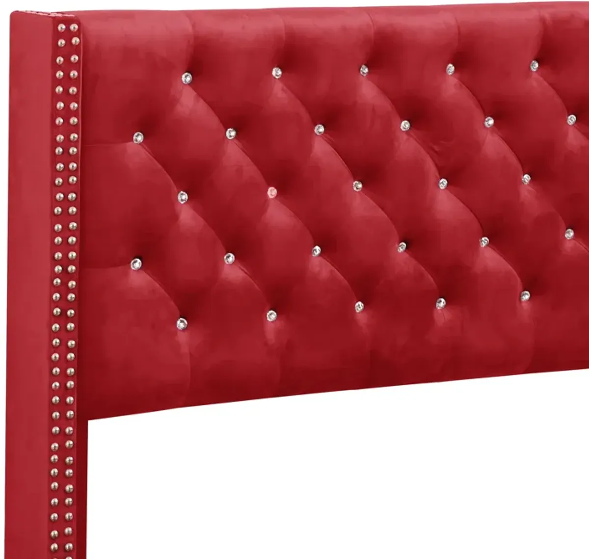 Julie - Upholstered Bed With Faux Diamonds