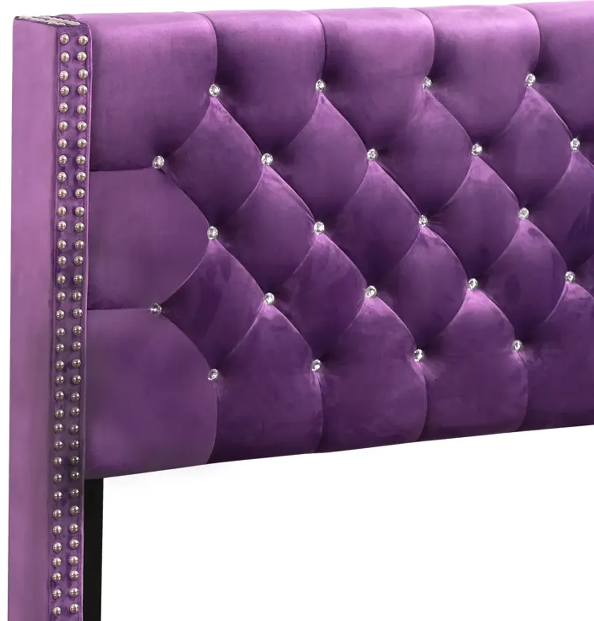 Julie - Upholstered Bed With Faux Diamonds