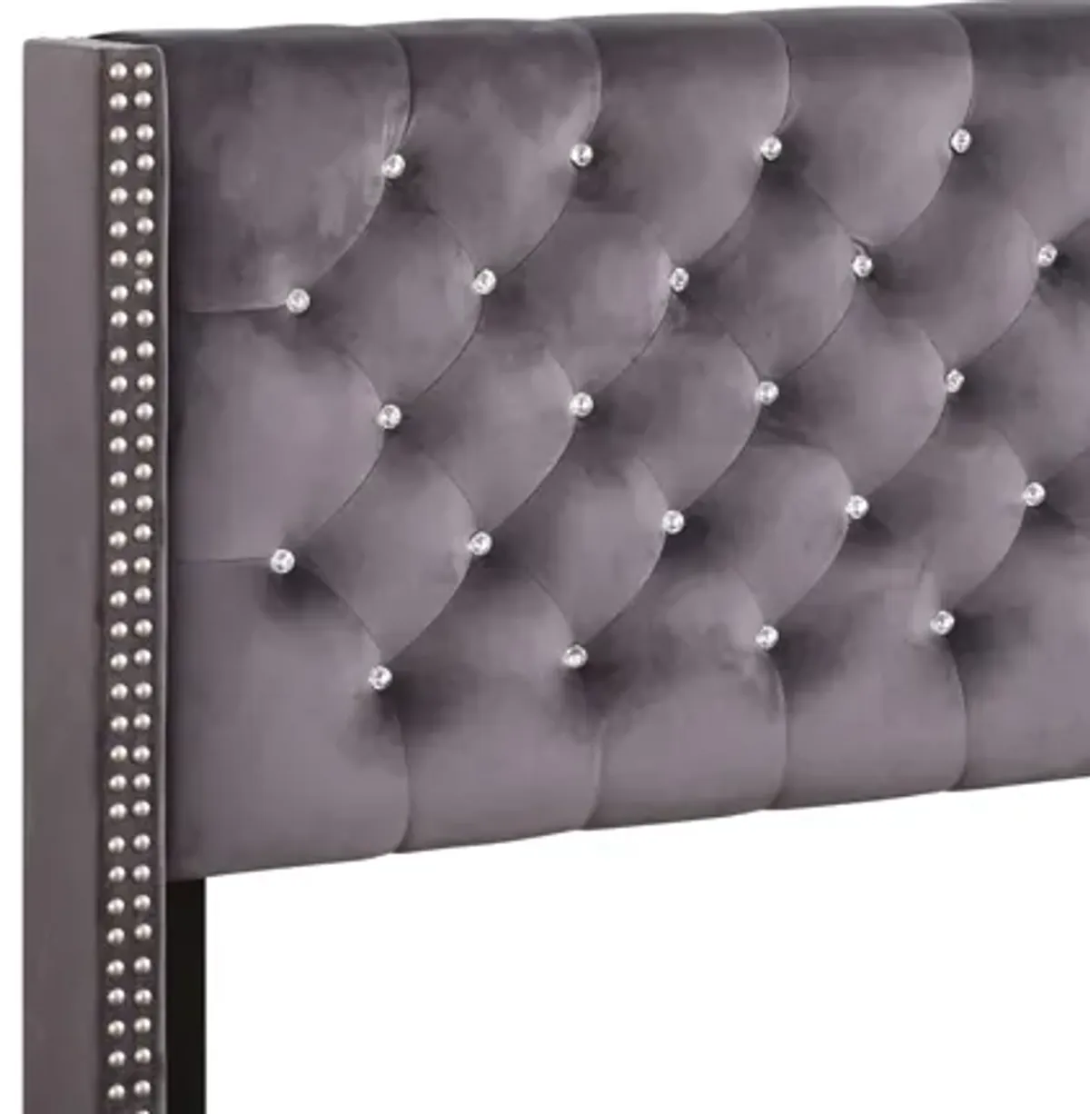 Julie - Upholstered Bed With Faux Diamonds