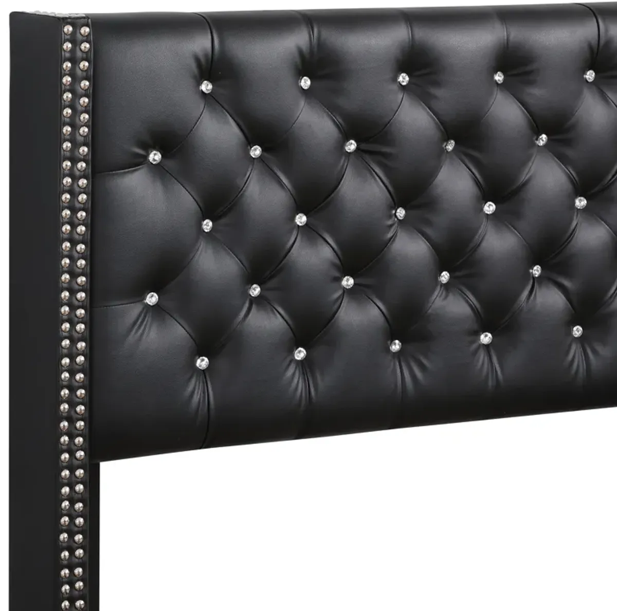 Julie - Upholstered Bed With Faux Diamonds