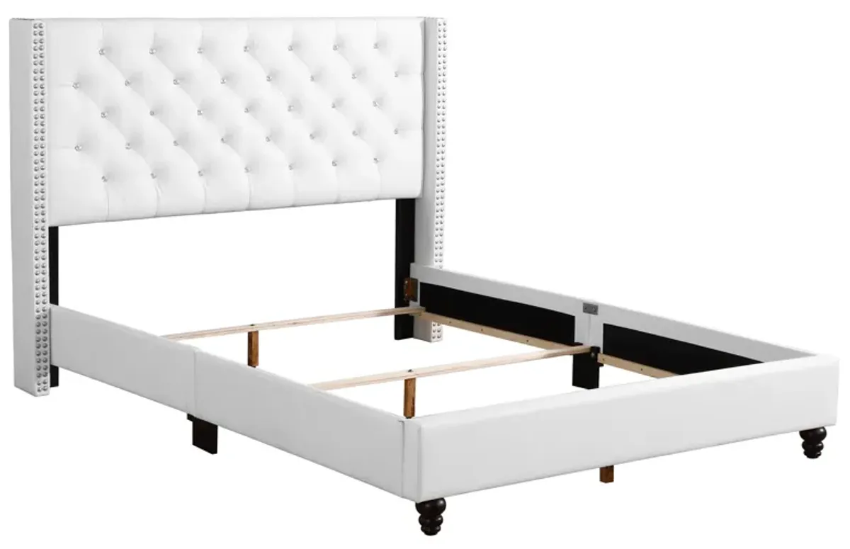 Julie - Upholstered Bed With Faux Diamonds