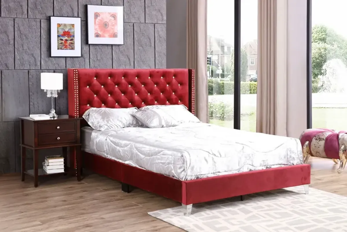 Julie - Upholstered Bed With Faux Diamonds