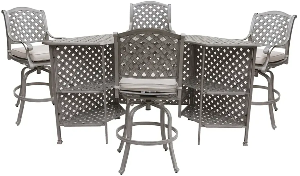 Cast Aluminum Bar Set With Cushion