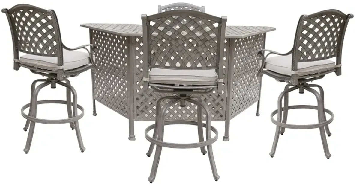 Cast Aluminum Bar Set With Cushion